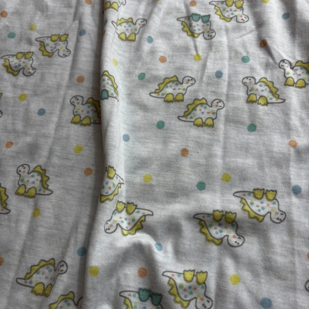 Vintage Carters Baby Dinosaur‎ Print Sleep Gown White Yellow Layette USA 13 lb